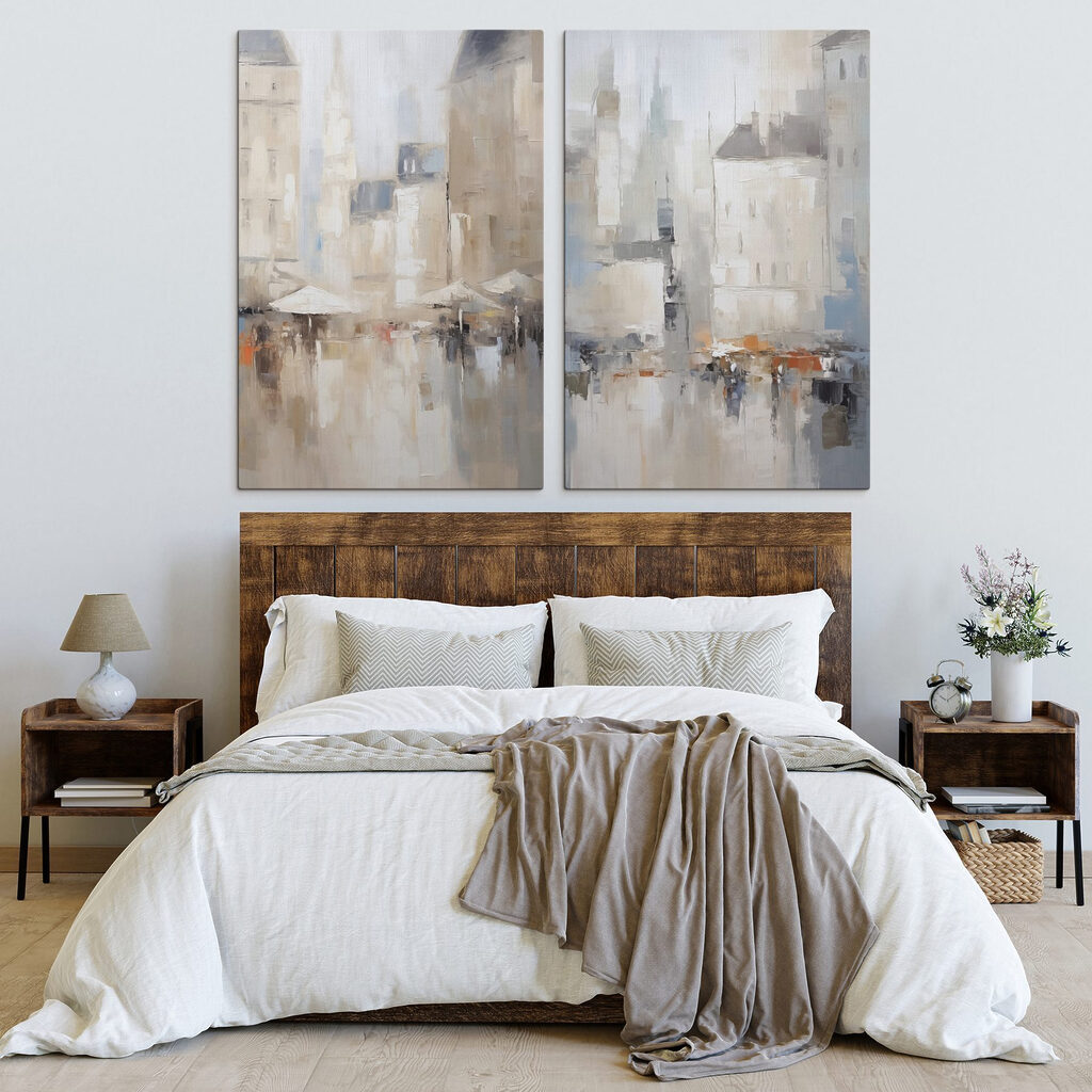 Painting of a city Painting of a city