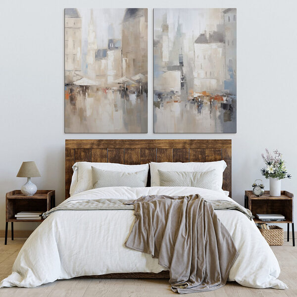Painting of a city Painting of a city