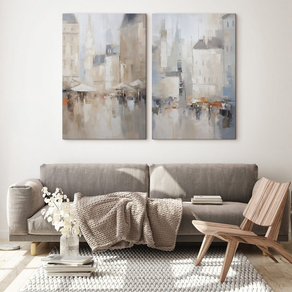 Painting of a city Painting of a city