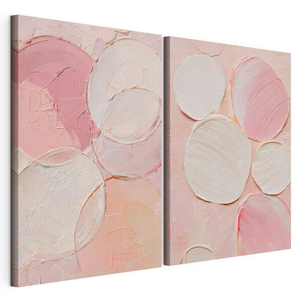 Nuanțe delicate de cercuri abstracte Tablou modular pe pânză Nuanțe delicate de cercuri abstracte