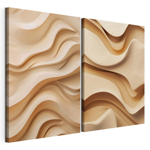 Tablou modular pe pânză Forme fluide în nuanțe delicate de bej (SKU: m30278) Tablou modular pe pânză Tablou modular pe pânză Forme fluide în nuanțe delicate de bej (SKU: m30278)