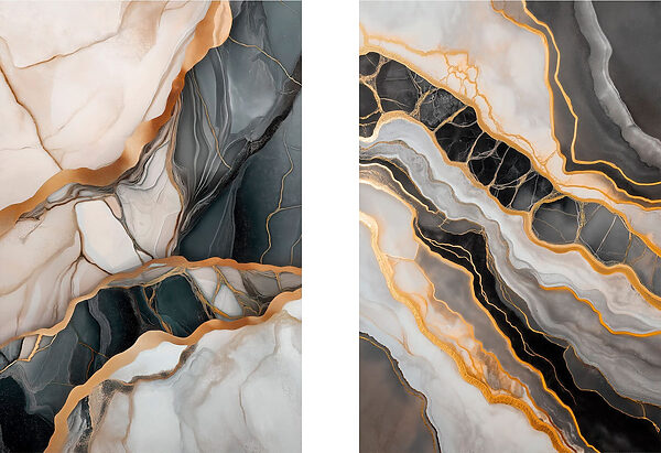 - Fluid layers of contrasting colors - Fluid layers of contrasting colors