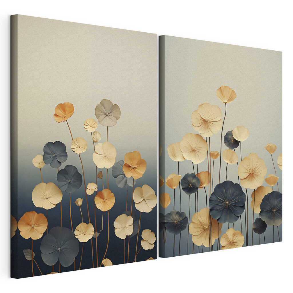 Tablou modular pe pânză Flori delicate în culori pale (SKU: m30317) Tablou modular pe pânză Flori delicate în culori pale (SKU: m30317)