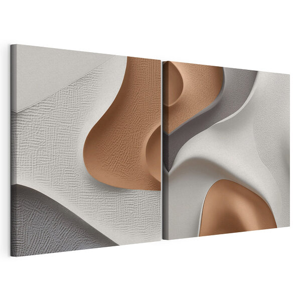 Tablou modular pe pânză Curbe elegante în nuanțe contrastante