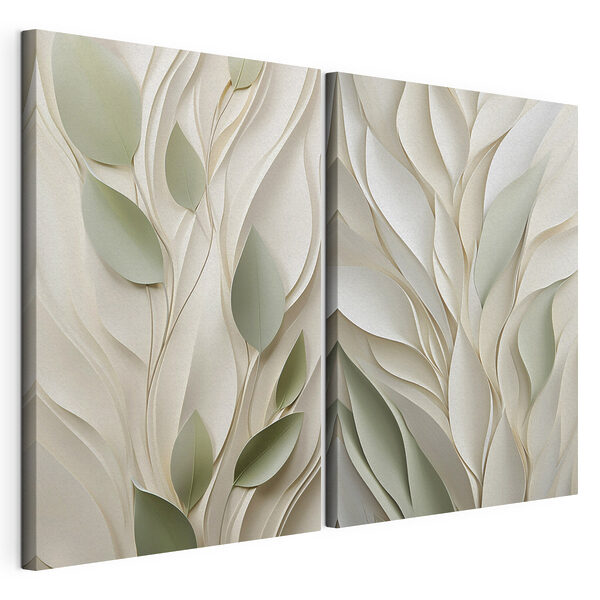 Motive inspirate din natură, în nuanțe delicate Tablou modular pe pânză Motive inspirate din natură, în nuanțe delicate