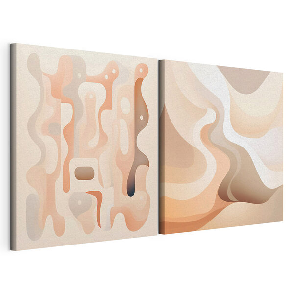 Tablou modular pe pânză Curbe delicate în culori calde (SKU: m30349) Tablou modular pe pânză Tablou modular pe pânză Curbe delicate în culori calde (SKU: m30349)