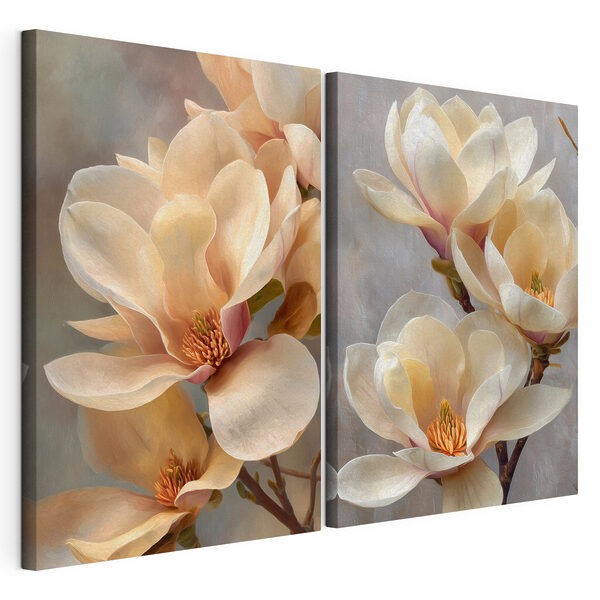 Flori delicate în nuanțe delicate Tablou modular pe pânză Flori delicate în nuanțe delicate