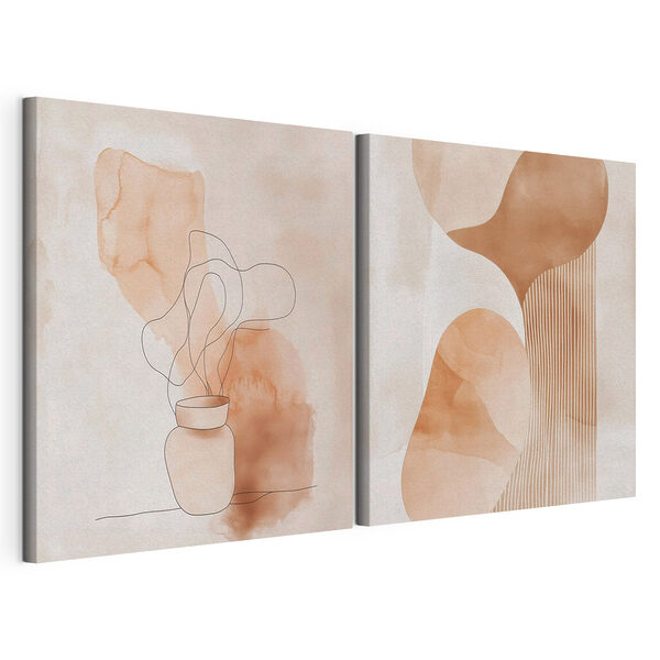 Tablou modular pe pânză Două tablouri reprezentând o vază și o vază cu un bec (SKU: m30361) Tablou modular pe pânză Tablou modular pe pânză Două tablouri reprezentând o vază și o vază cu un bec (SKU: m30361)