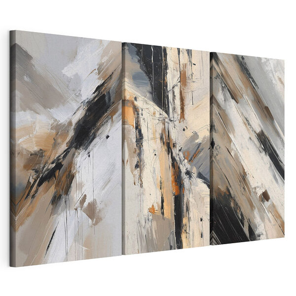 Tablou modular pe pânză Expresii abstracte în nuanțe de pământ