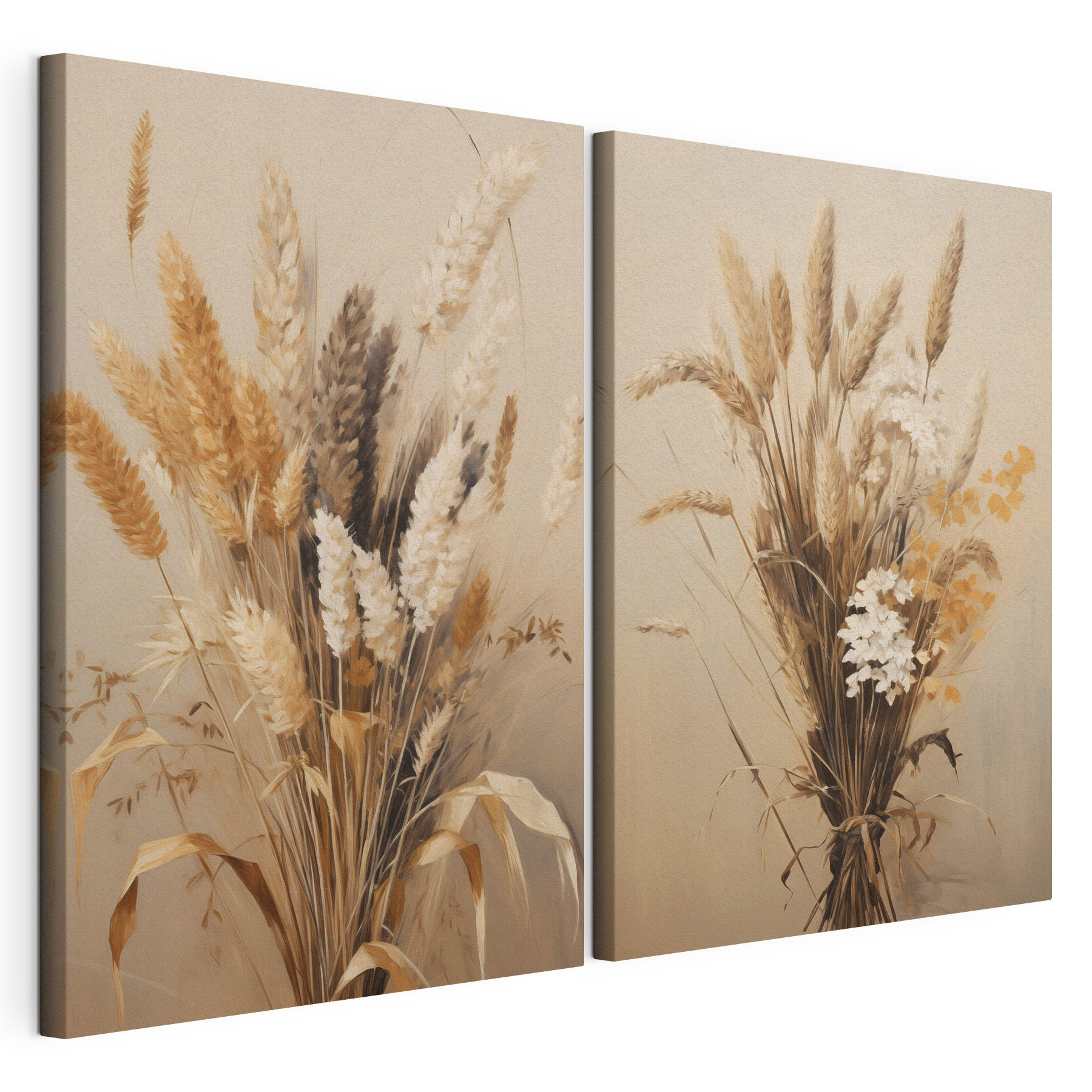 Painting of wheat and flowers Painting of wheat and flowers