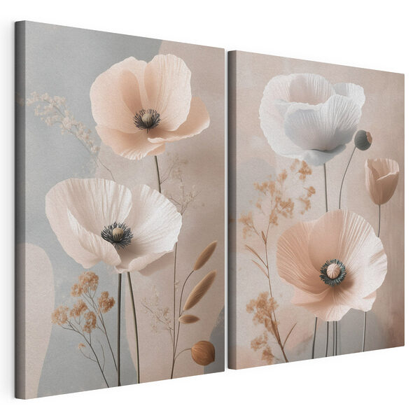 Colaj cu flori Tablou modular pe pânză Colaj cu flori