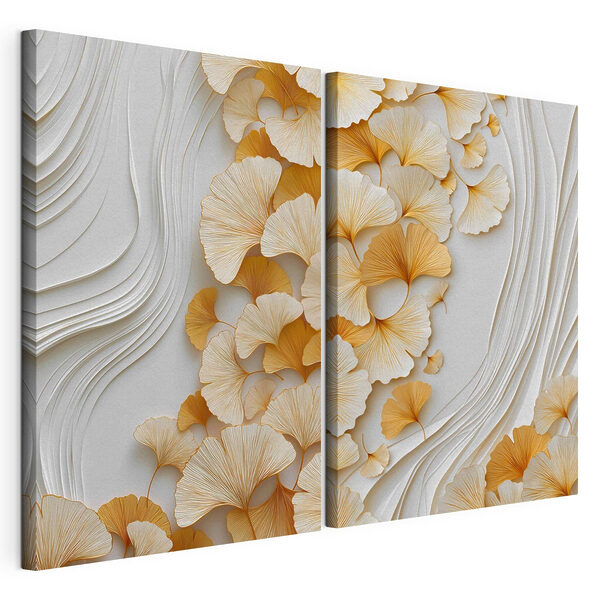 Tablou modular pe pânză Tablou modular pe pânză Forme fluide cu motive organice (SKU: m30396)
