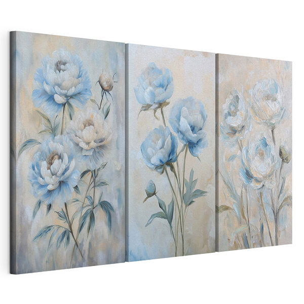 Flori delicate în nuanțe delicate Tablou modular pe pânză Flori delicate în nuanțe delicate