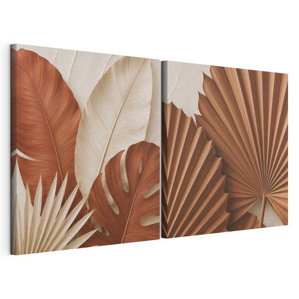 Tablou modular pe pânză Modele elegante cu frunze, inspirate din natură (SKU: m30517) Tablou modular pe pânză Tablou modular pe pânză Modele elegante cu frunze, inspirate din natură (SKU: m30517)