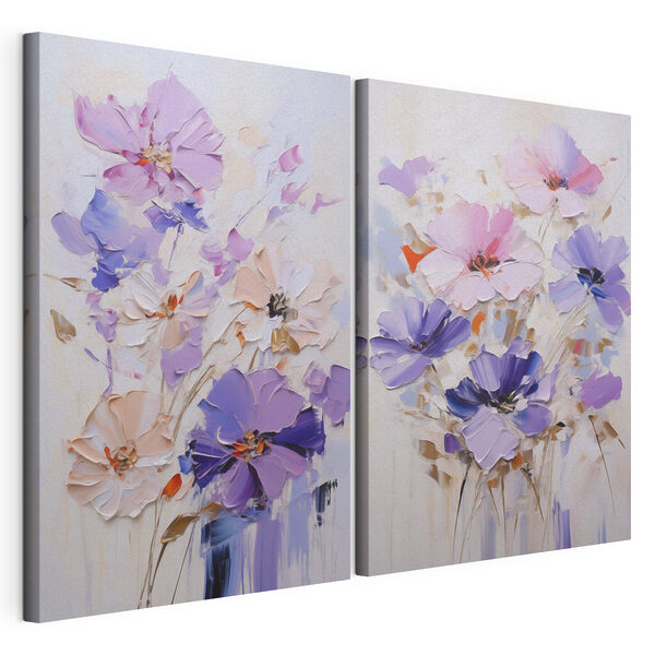 Tablou modular pe pânză Pictură cu flori pe pânză