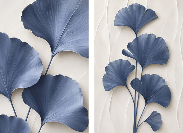 Elegant blue leaves in harmony