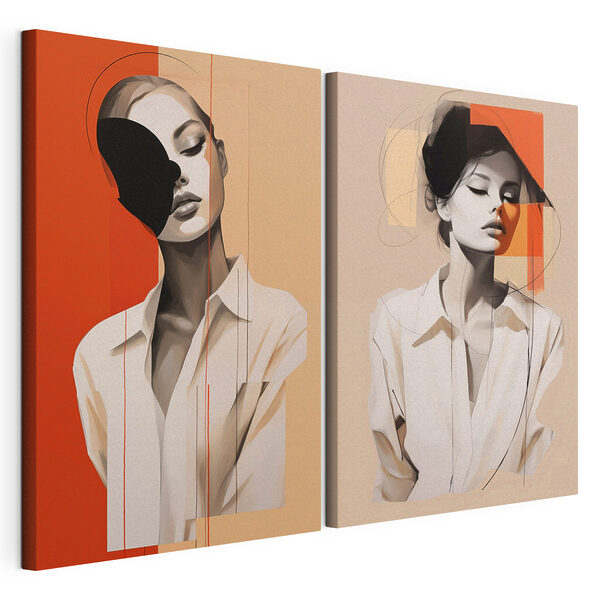 Tablou modular pe pânză - Interpretări captivante ale portretului abstract