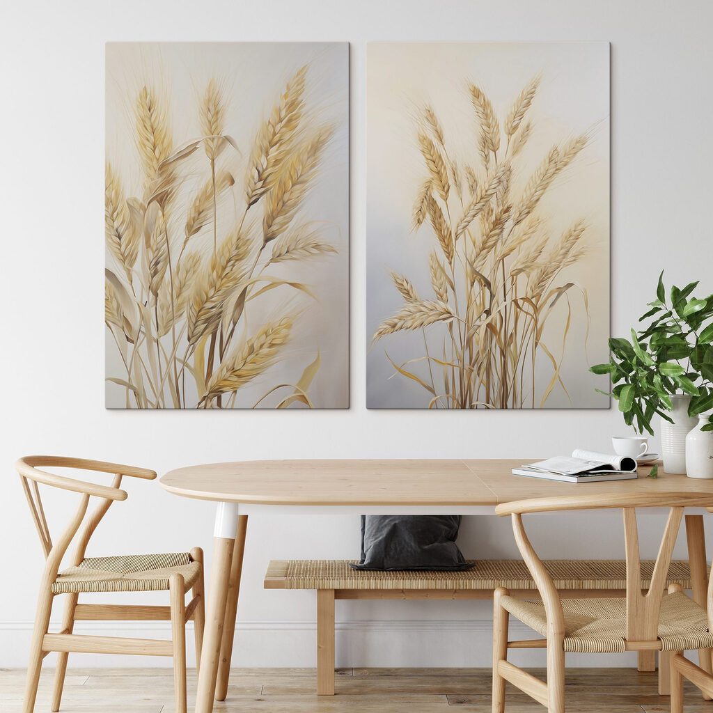 Painting of wheat on a white background Painting of wheat on a white background