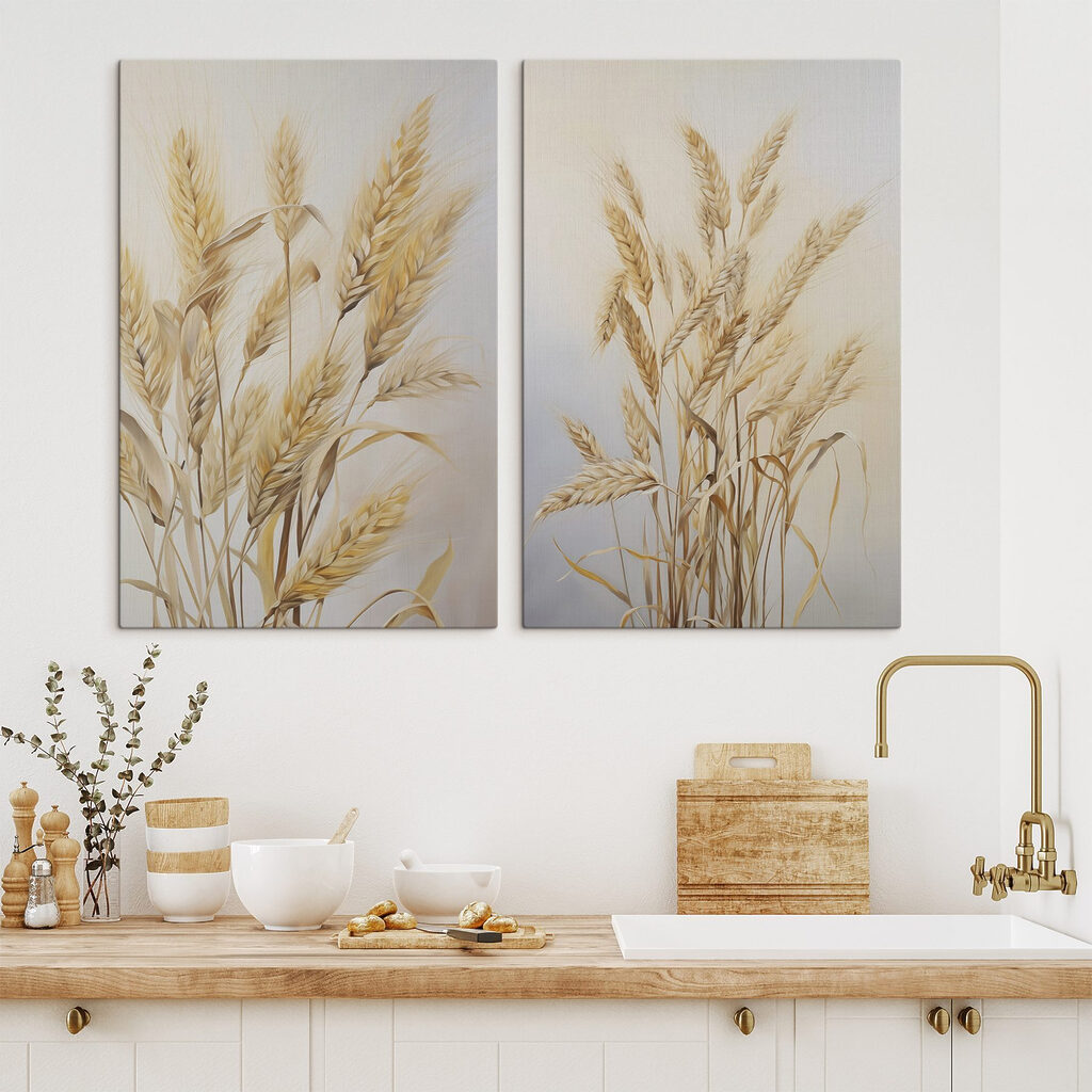 Painting of wheat on a white background Painting of wheat on a white background