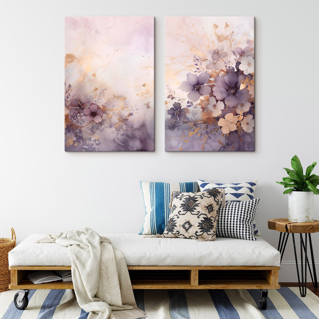 Painting of flowers on a white background Painting of flowers on a white background