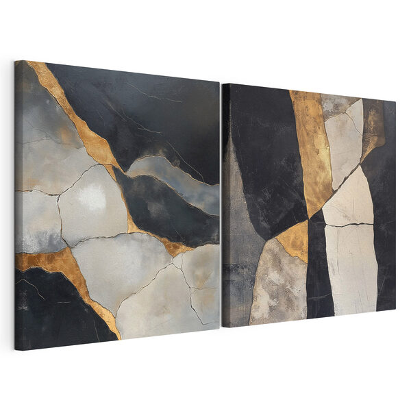 Tablou modular pe pânză Eleganță abstractă în nuanțe contrastante (SKU: m30856) Tablou modular pe pânză Tablou modular pe pânză Eleganță abstractă în nuanțe contrastante (SKU: m30856)