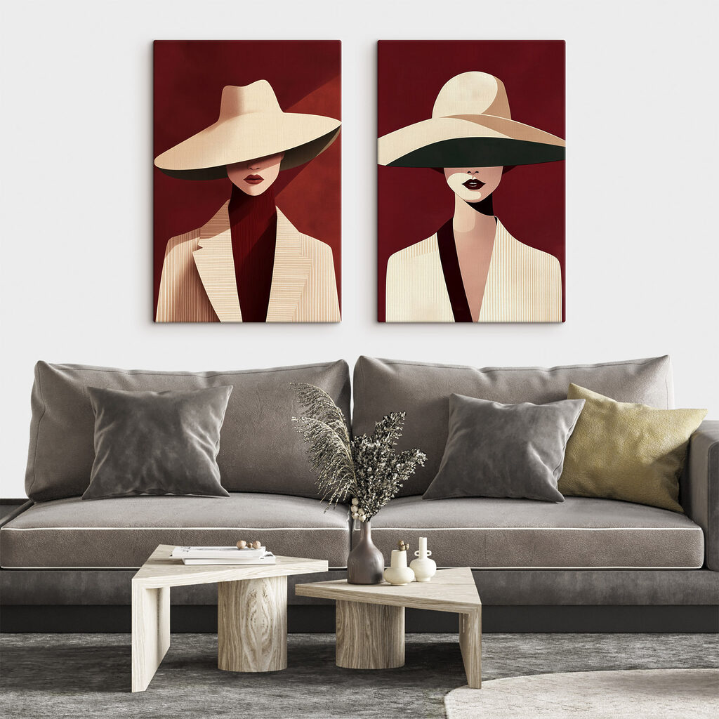 Collage of a woman wearing a hat Collage of a woman wearing a hat
