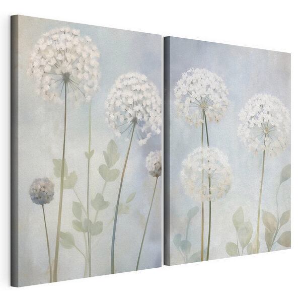 Tablou modular pe pânză Tablou modular pe pânză Colaj de flori albe (SKU: m30839)