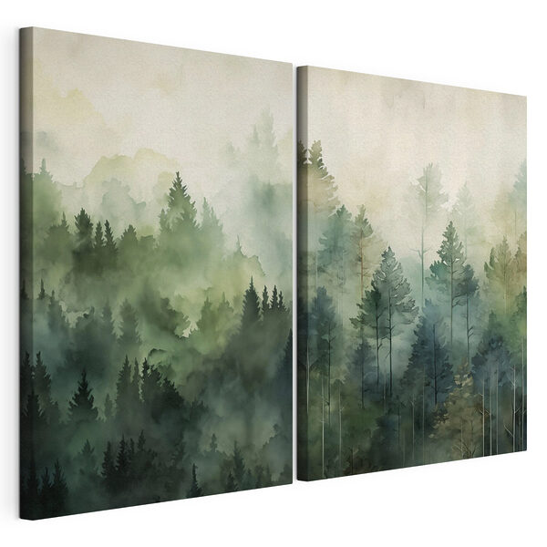 Comparație între o pădure Tablou modular pe pânză Comparație între o pădure