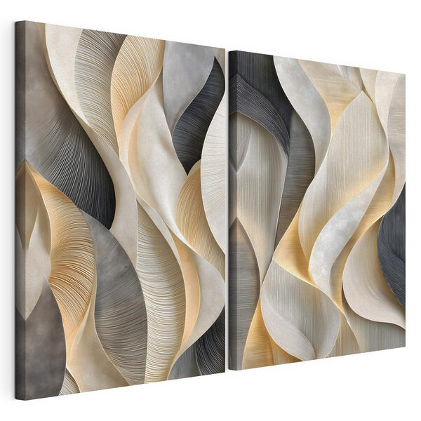 Curbe elegante într-o paletă de culori delicate Tablou modular pe pânză Curbe elegante într-o paletă de culori delicate