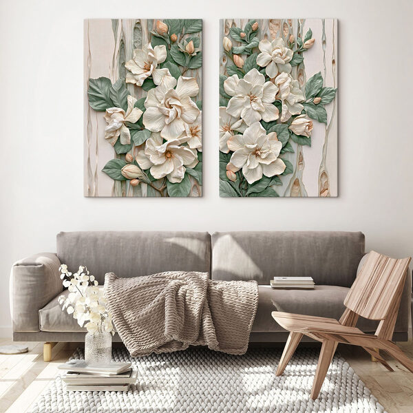 Collage of flowers and leaves Collage of flowers and leaves