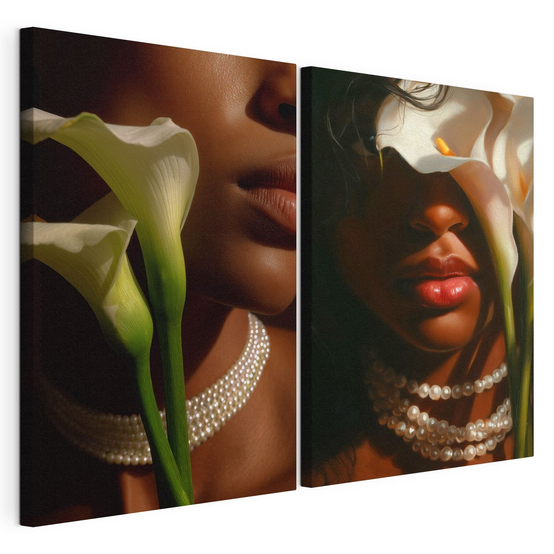Woman with flowers and necklaces