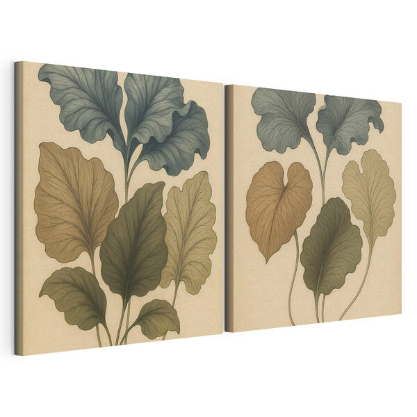 Tablou modular pe pânză Frunze delicate în nuanțe delicate (SKU: m30654) Tablou modular pe pânză Tablou modular pe pânză Frunze delicate în nuanțe delicate (SKU: m30654)