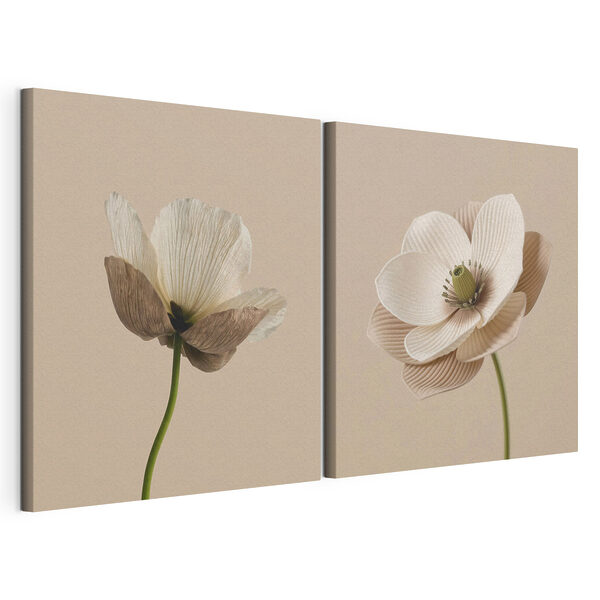 Flori delicate în nuanțe delicate Tablou modular pe pânză Flori delicate în nuanțe delicate