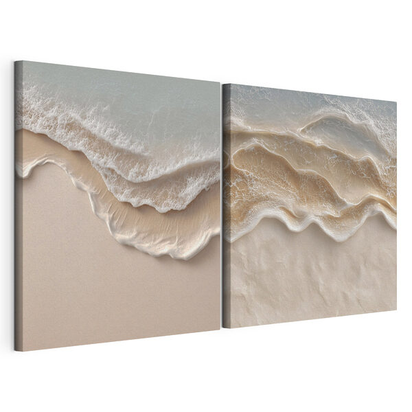 Tablou modular pe pânză Tablou modular pe pânză Valuri blânde care mângâie țărmurile nisipoase (SKU: m30651)
