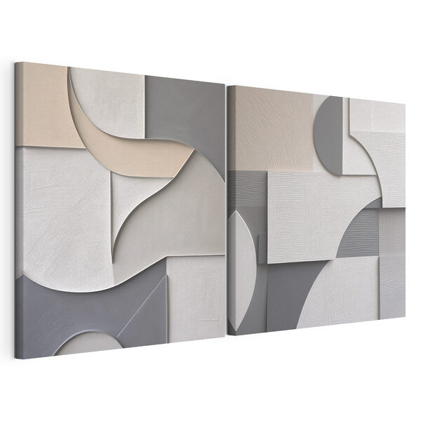 Forme abstracte în culori liniștitoare Tablou modular pe pânză Forme abstracte în culori liniștitoare