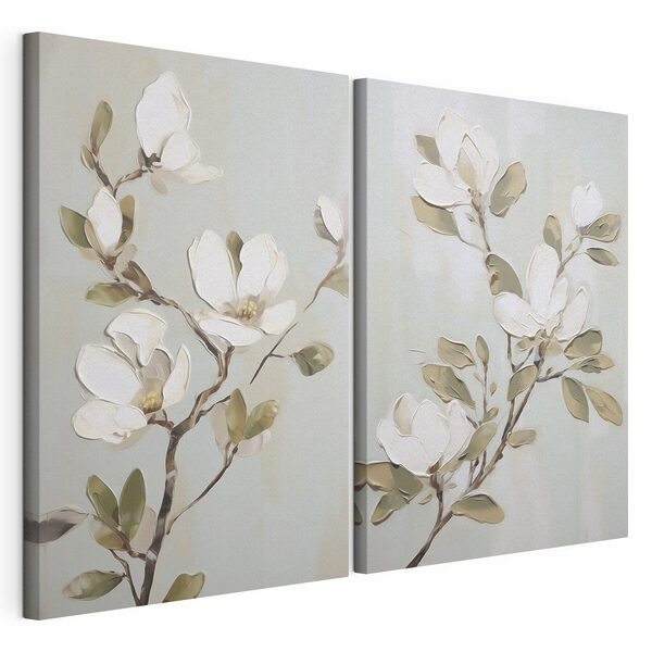 Tablou modular pe pânză Tablou modular pe pânză Tablou cu flori pe o ramură (SKU: m30734)
