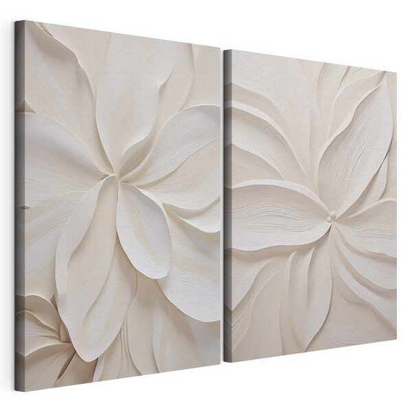 Tablou modular pe pânză Colaj din flori de hârtie albă (SKU: m30691) Tablou modular pe pânză Tablou modular pe pânză Colaj din flori de hârtie albă (SKU: m30691)