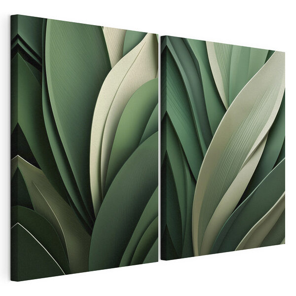 Frunziș verde luxuriant, în armonie Tablou modular pe pânză Frunziș verde luxuriant, în armonie