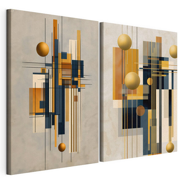 Tablou modular pe pânză Colaj artistic cu cercuri și linii (SKU: m30699) Tablou modular pe pânză Tablou modular pe pânză Colaj artistic cu cercuri și linii (SKU: m30699)