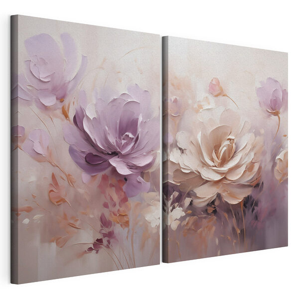 Flori în culori delicate, de vis Tablou modular pe pânză Flori în culori delicate, de vis