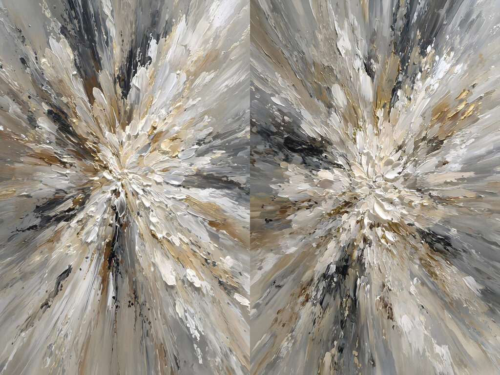 Tablou modular pe pânză O explozie dinamică de nuanțe pământii (SKU: m30619)