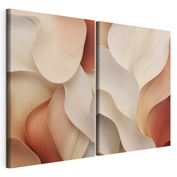 Tablou modular pe pânză Forme fluide într-o paletă de culori delicate (SKU: m30580) Tablou modular pe pânză Tablou modular pe pânză Forme fluide într-o paletă de culori delicate (SKU: m30580)