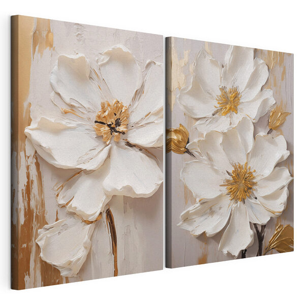 Flori delicate în nuanțe delicate Tablou modular pe pânză Flori delicate în nuanțe delicate