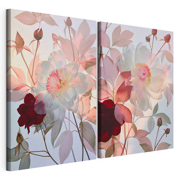 Tablou modular pe pânză Flori delicate, în nuanțe subtile (SKU: m30526) Tablou modular pe pânză Tablou modular pe pânză Flori delicate, în nuanțe subtile (SKU: m30526)