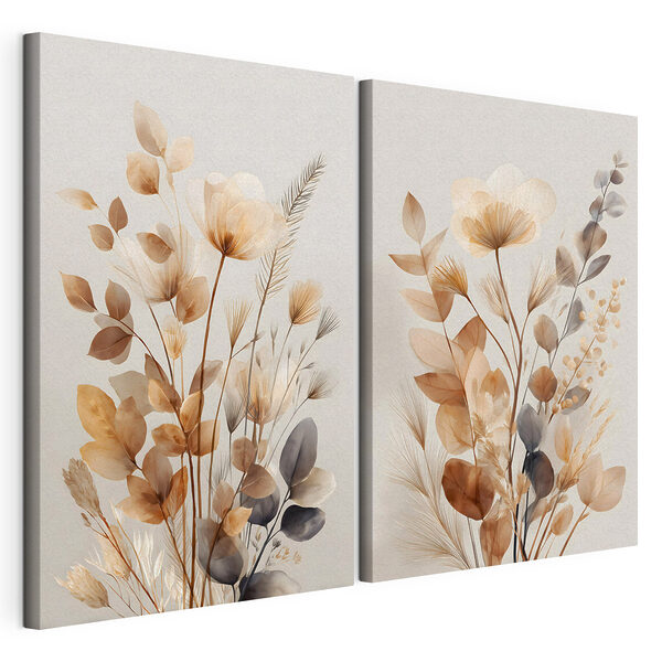 Compoziție florală elegantă în nuanțe delicate Tablou modular pe pânză Compoziție florală elegantă în nuanțe delicate