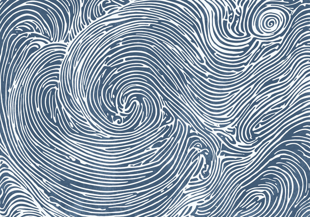 Blue and white swirl pattern