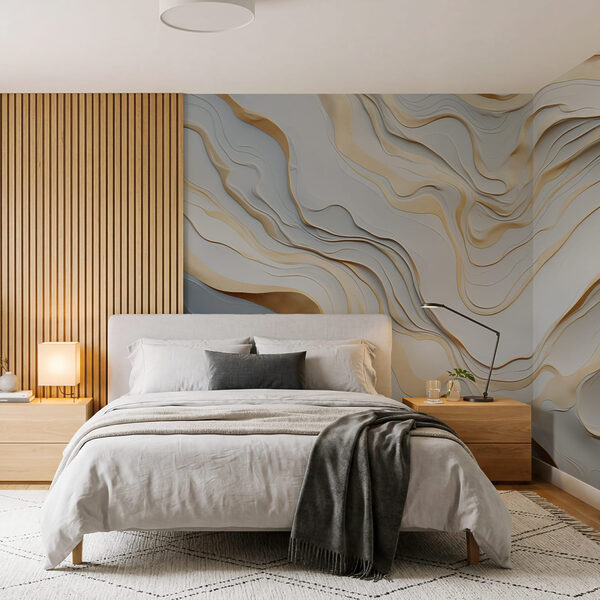 Wall mural Abstract waves of light tones Wall mural Abstract waves of light tones