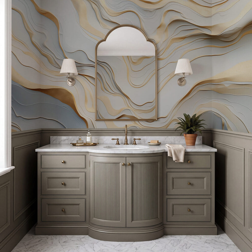 Wall mural Abstract waves of light tones Wall mural Abstract waves of light tones