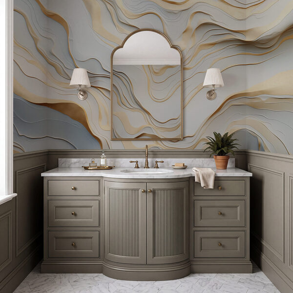 Wall mural Abstract waves of light tones Wall mural Abstract waves of light tones