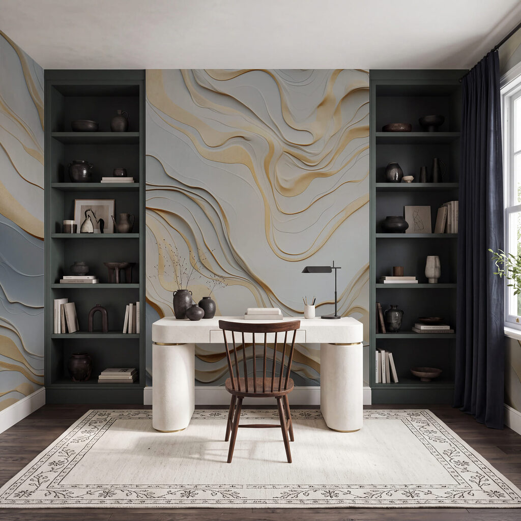 Wall mural Abstract waves of light tones Wall mural Abstract waves of light tones